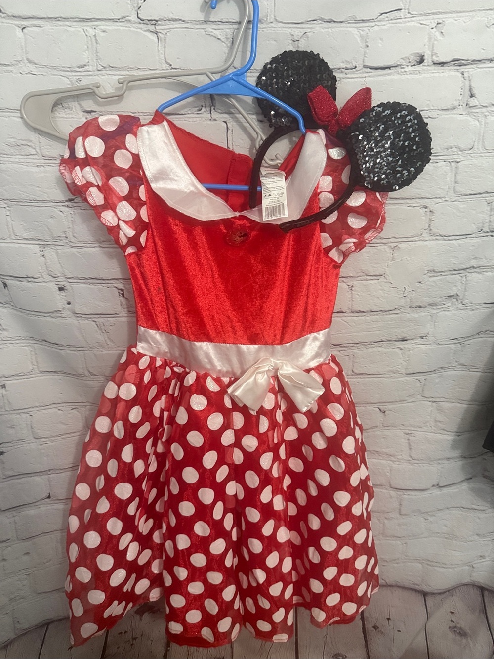 Girls Minnie Mouse Character Dress with Ears Headband Medium Disney World trip